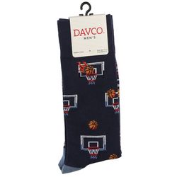 Davco Mens Basketball Theme Mid-Calf Socks