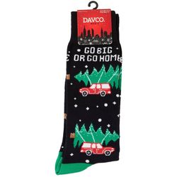 DAVCO Mens Casual Print Jingle Bell Rock Crew Socks