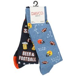 Davco Mens 2-Pr. Football Mid-Calf Socks