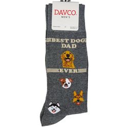 DAVCO Mens 1 Pair Best Dog Dad Casual Print Crew Socks
