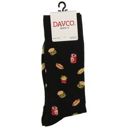 Davco Mens Junk Food Theme Mid-Calf Socks