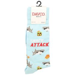 Davco Mens Snack Attack Shark & Food Theme Mid-Calf Socks