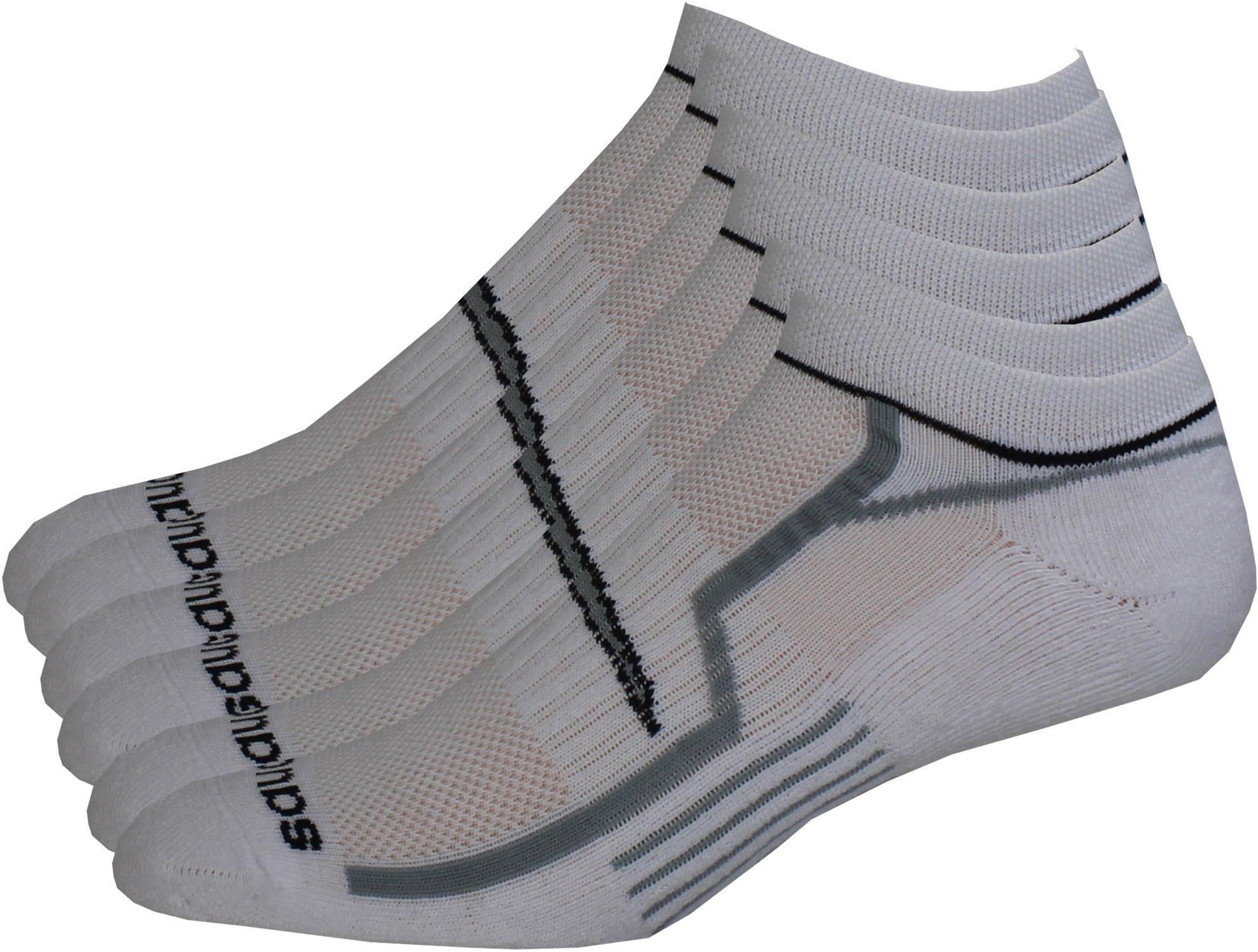 Saucony Mens 6-pk. White No-Show Performance Socks