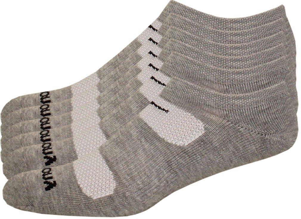 Saucony Mens 6-pk. Comfort Fit No-Show Grey Socks
