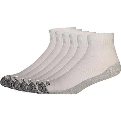 Dickies Mens 6-pk. Dri Tech White Quarter Socks