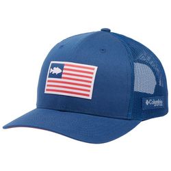 Columbia Mens PFG Americana Flag Patch Mesh Snapback Hat