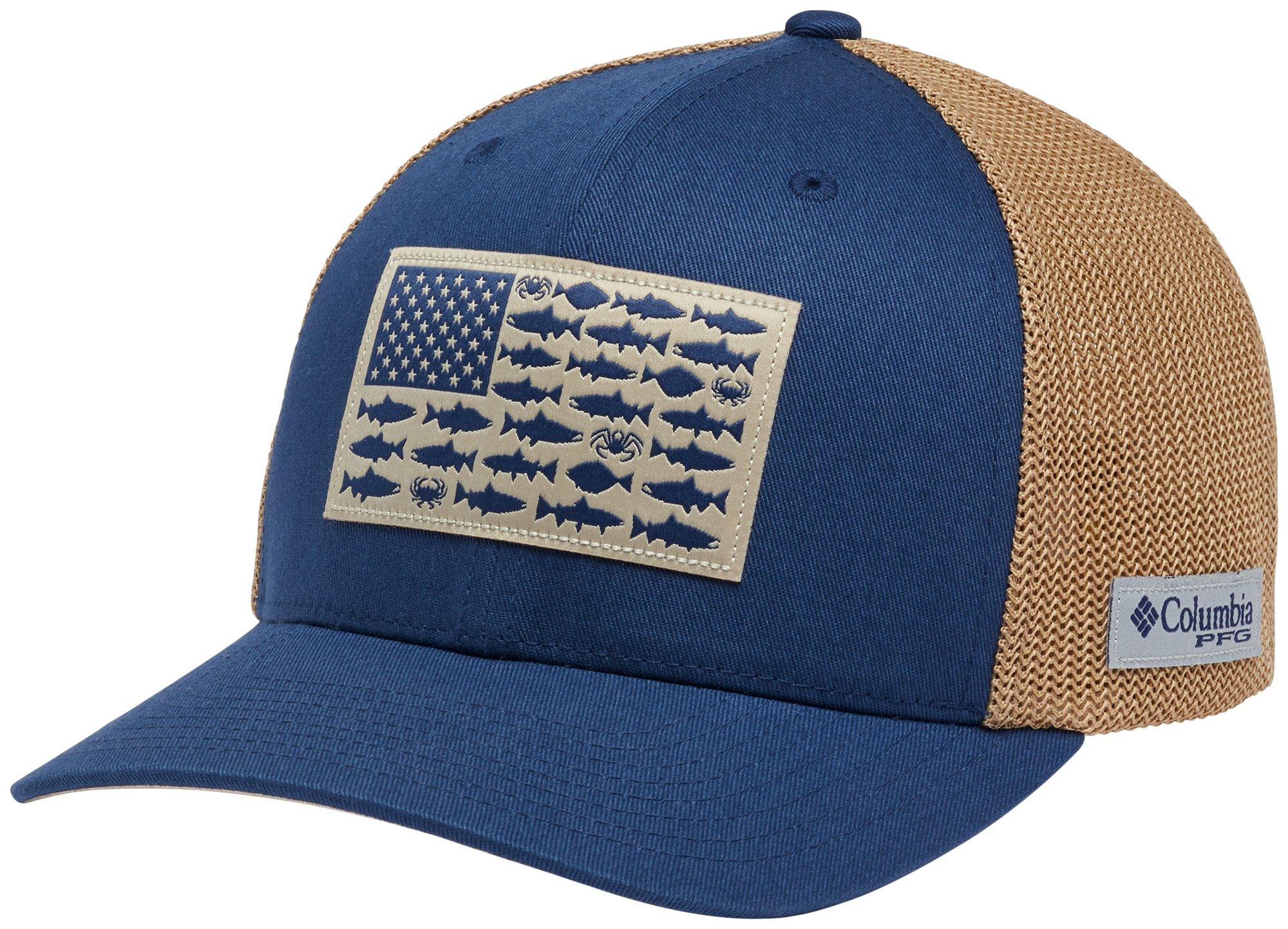 Mens PFG Americana Fish Flag Patch Hat