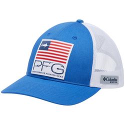 Columbia Mens PFG Logo Flag Patch Mesh Snap Back Hat