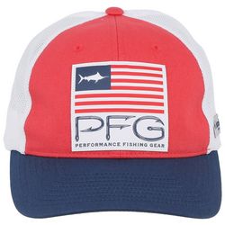 Columbia Mens PFG Trucker Americana Flag Patch Snapback Hat