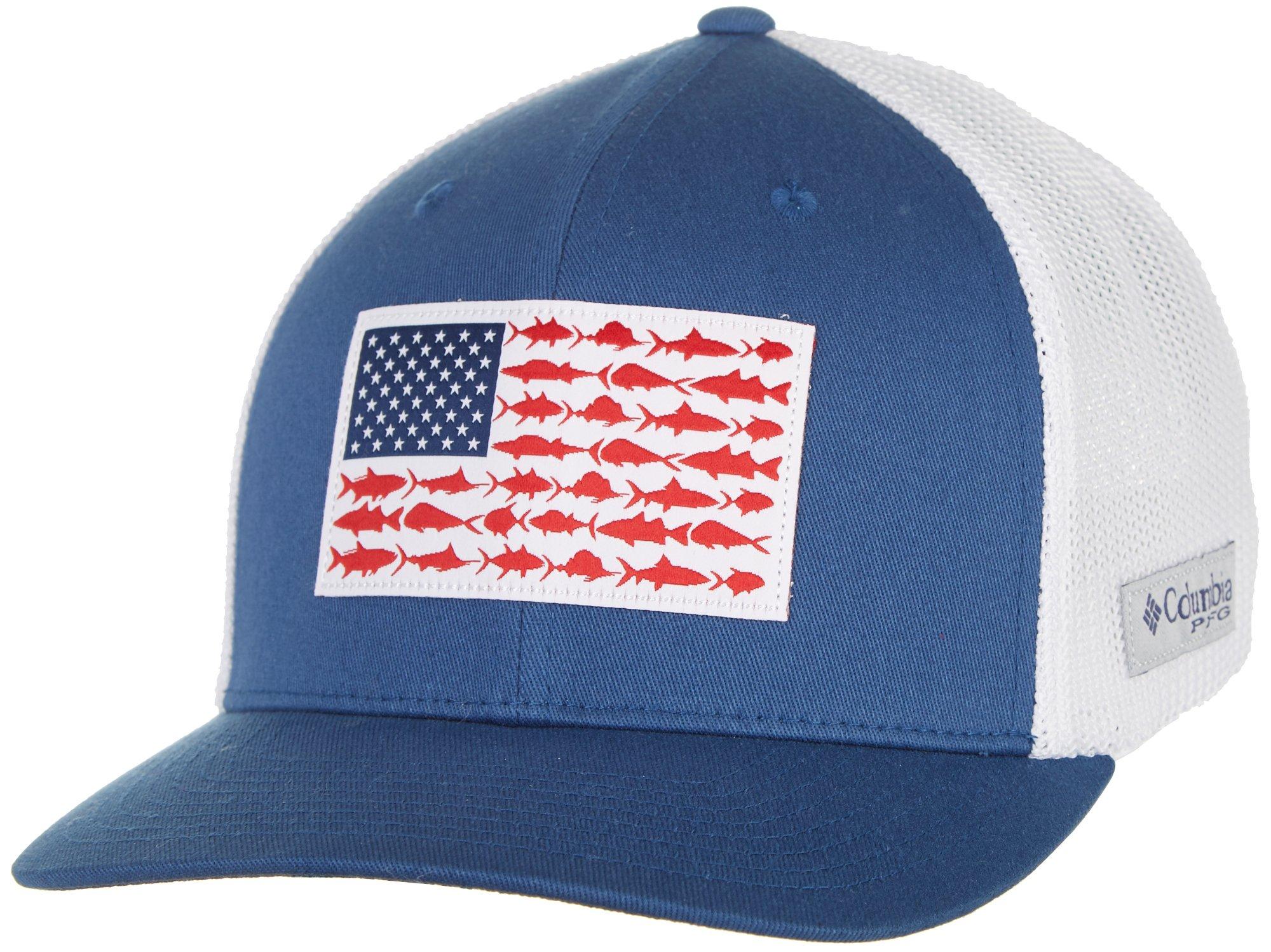 Columbia Mens PFG Flexfit Fish Flag Hat