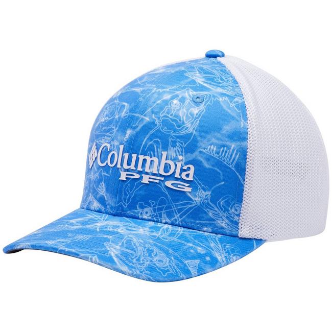 Columbia PFG "First on the Water" Mesh Snapback Ball Cap in RED FREE Decal 
