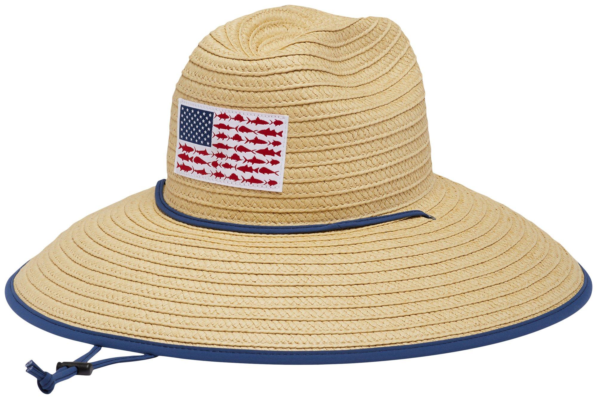Americana Applique Straw Lifeguard Hat