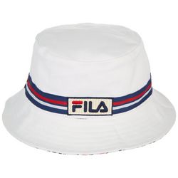 FILA Mens Reversible Logo Print & Solid Color Bucket Hat