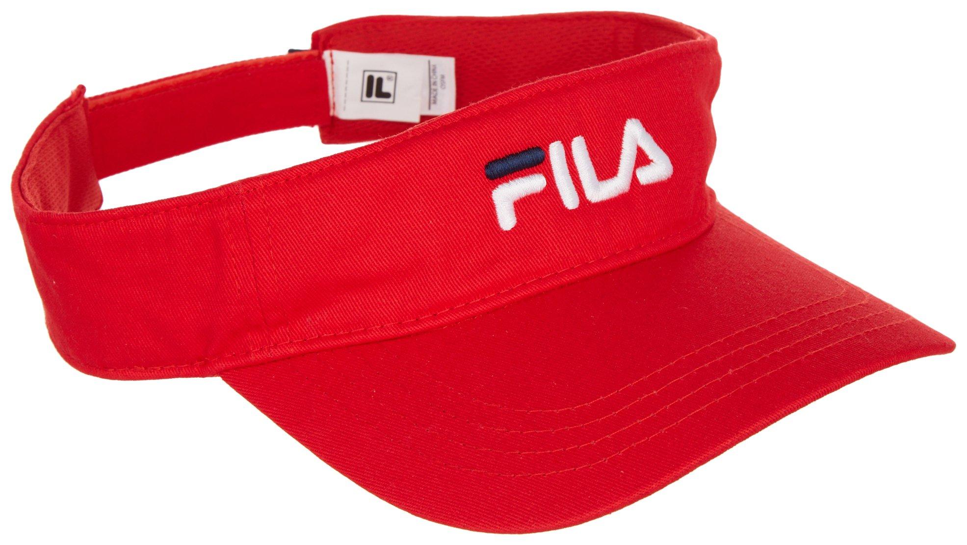 Fila Mens Embroidered Logo Solid Color Adjustable Sun Visor