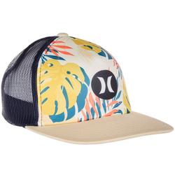 Mens Tropical Print Logo Snapback Hat