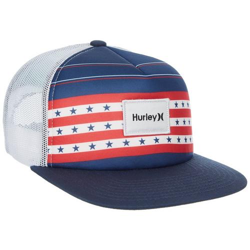 Hurley Mens United Americana Logo Patch Trucker Hat