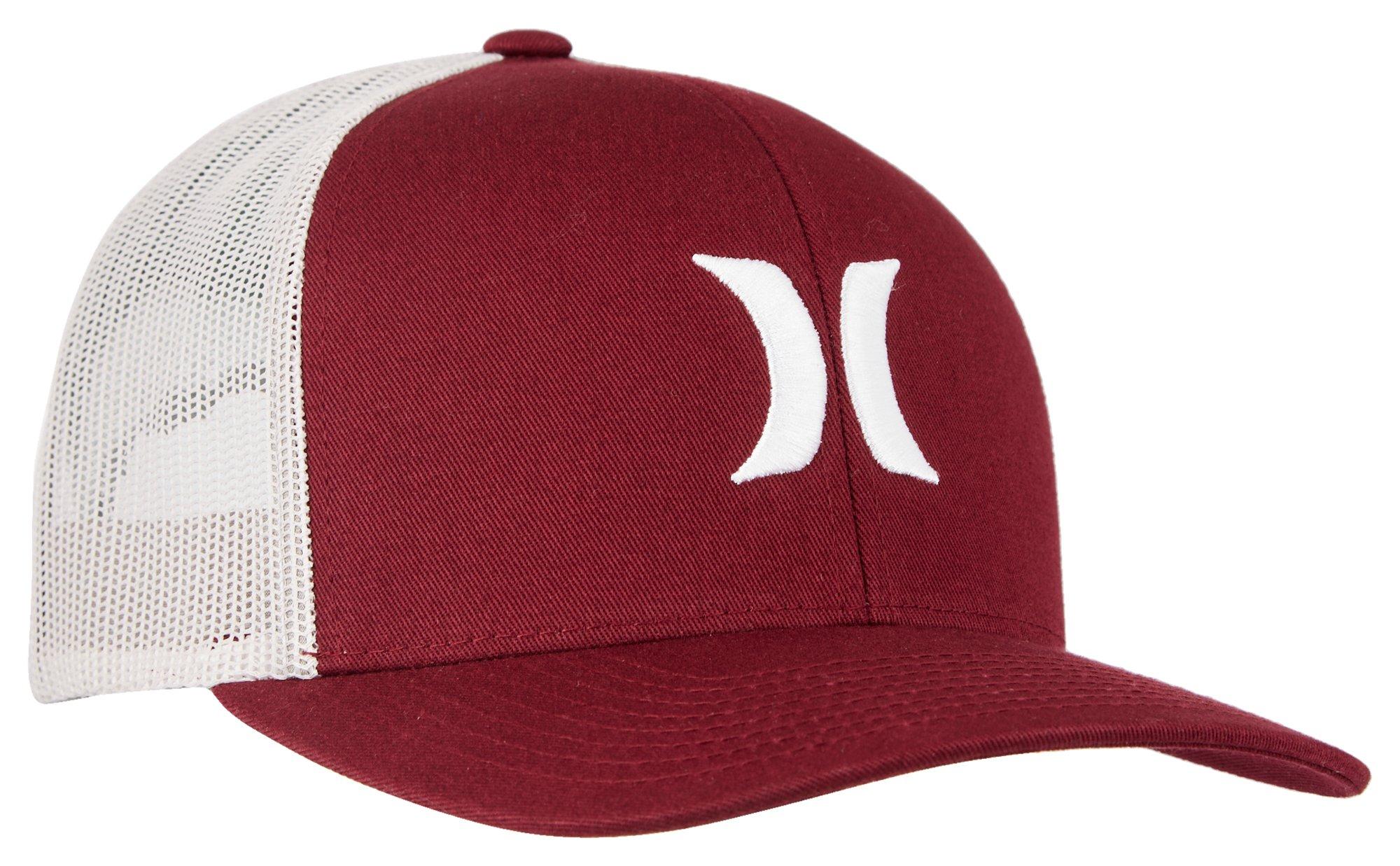 Hurley Mens Del Mar Logo Solid Mesh Snapback Trucker Hat
