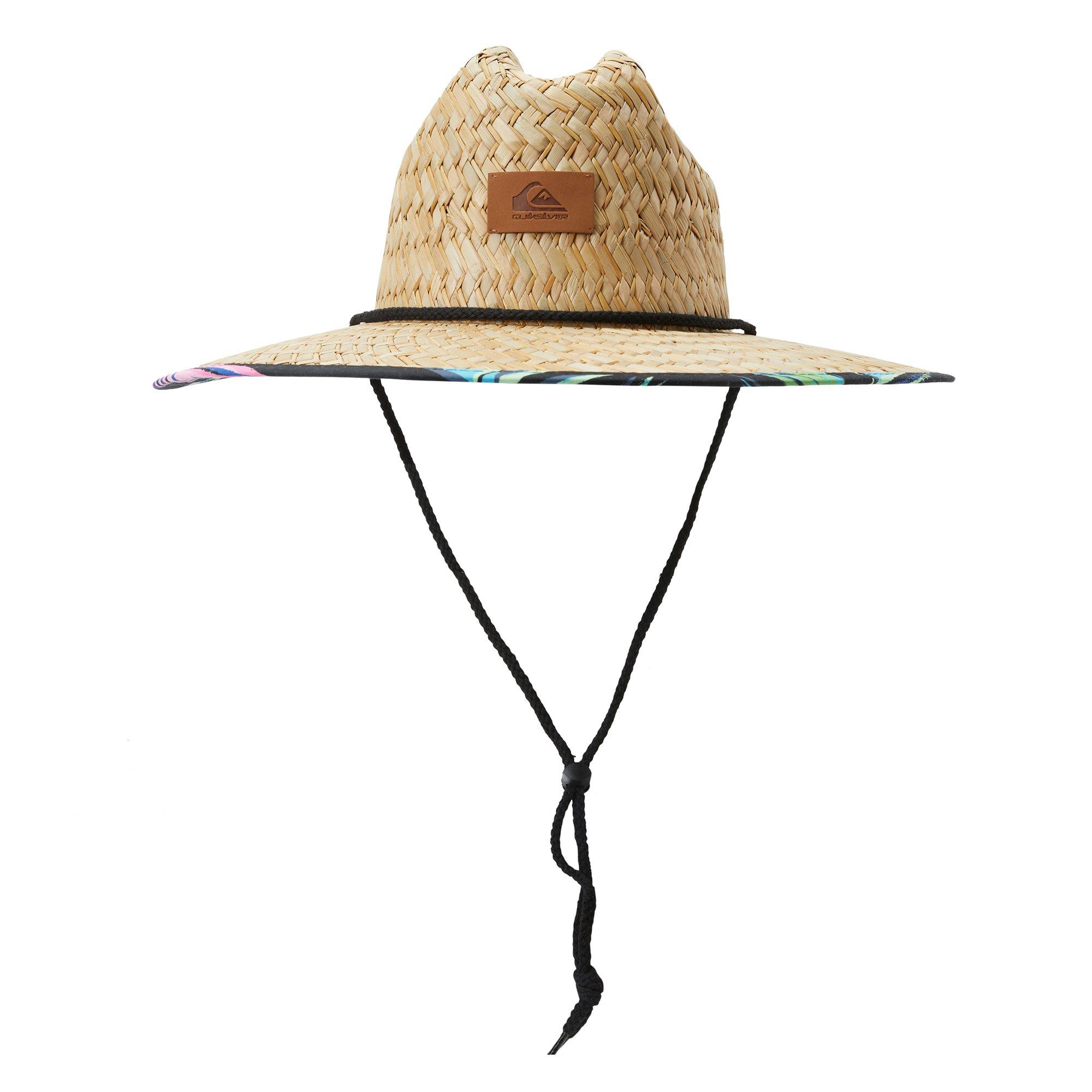 Mens Logo Patch Straw Lifeguard Hat