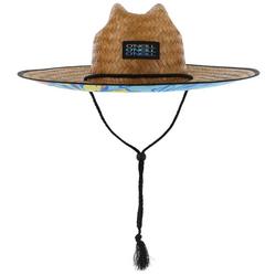 Mens Logo Sonoma Print Wide Brim Straw Lifeguard Hat