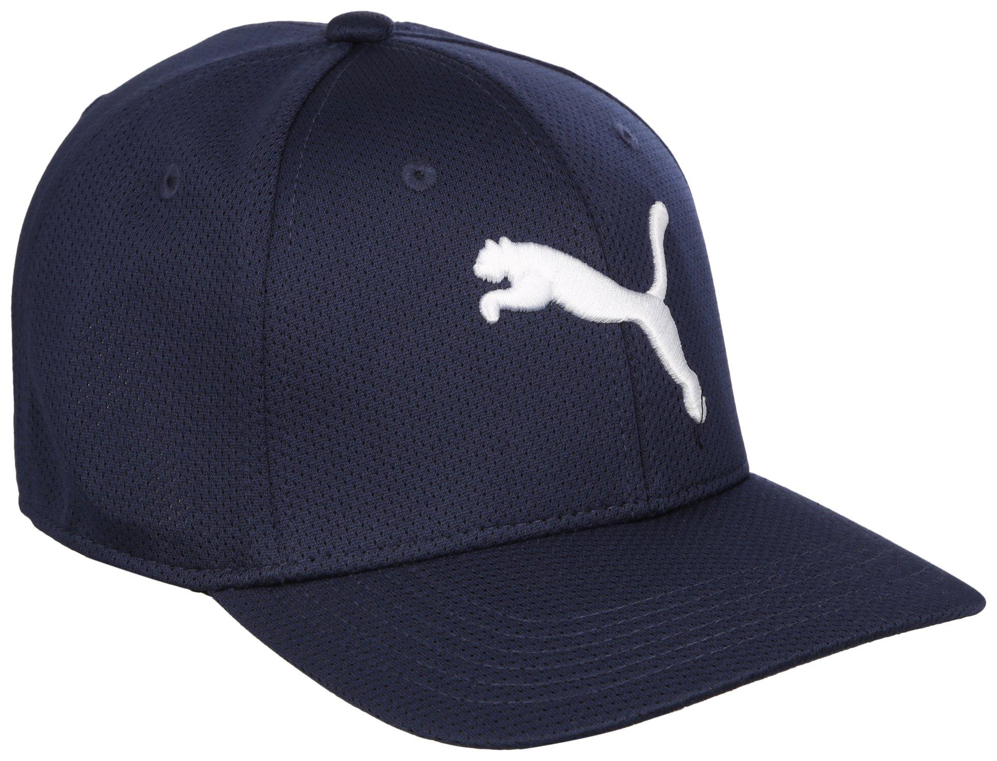 Mens 3D Logo Solid Color Stretch Mesh Hat