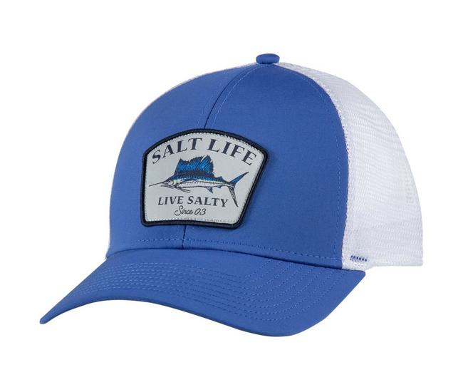 Salt Life Mens Solid Logo Patch Snapback Mesh Hat