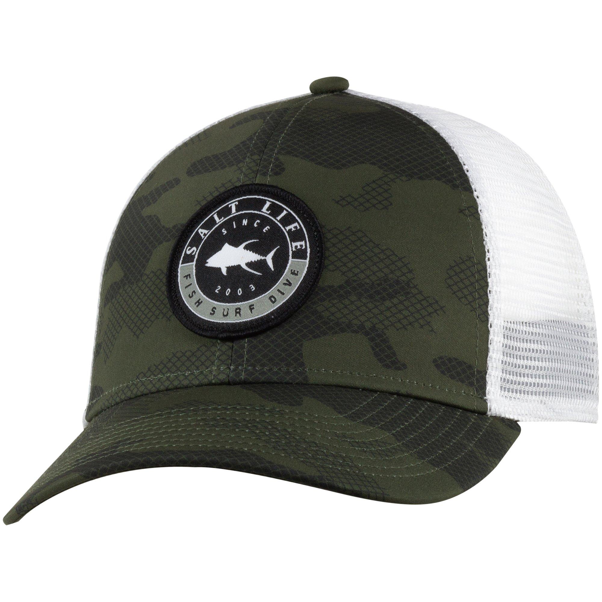 Mens Logo Patch Camo Mesh Stretch Fit Baseball Cap