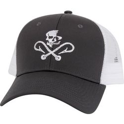 Salt Life Mens Skull & Fishhooks Mesh Baseball Hat Cap