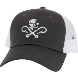 Mens Skull & Fishhooks Mesh Baseball Hat Cap