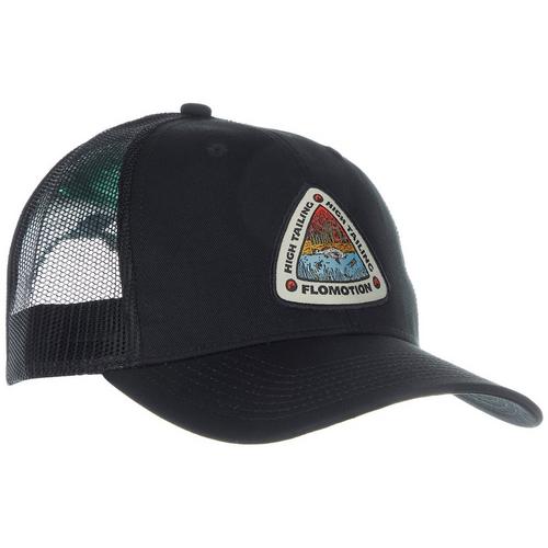 Flomotion Mens Logo Patch Solid Mesh Snapback Hat