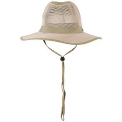 Tidal Tom Mens Solid Fabric & Mesh Safari Hat