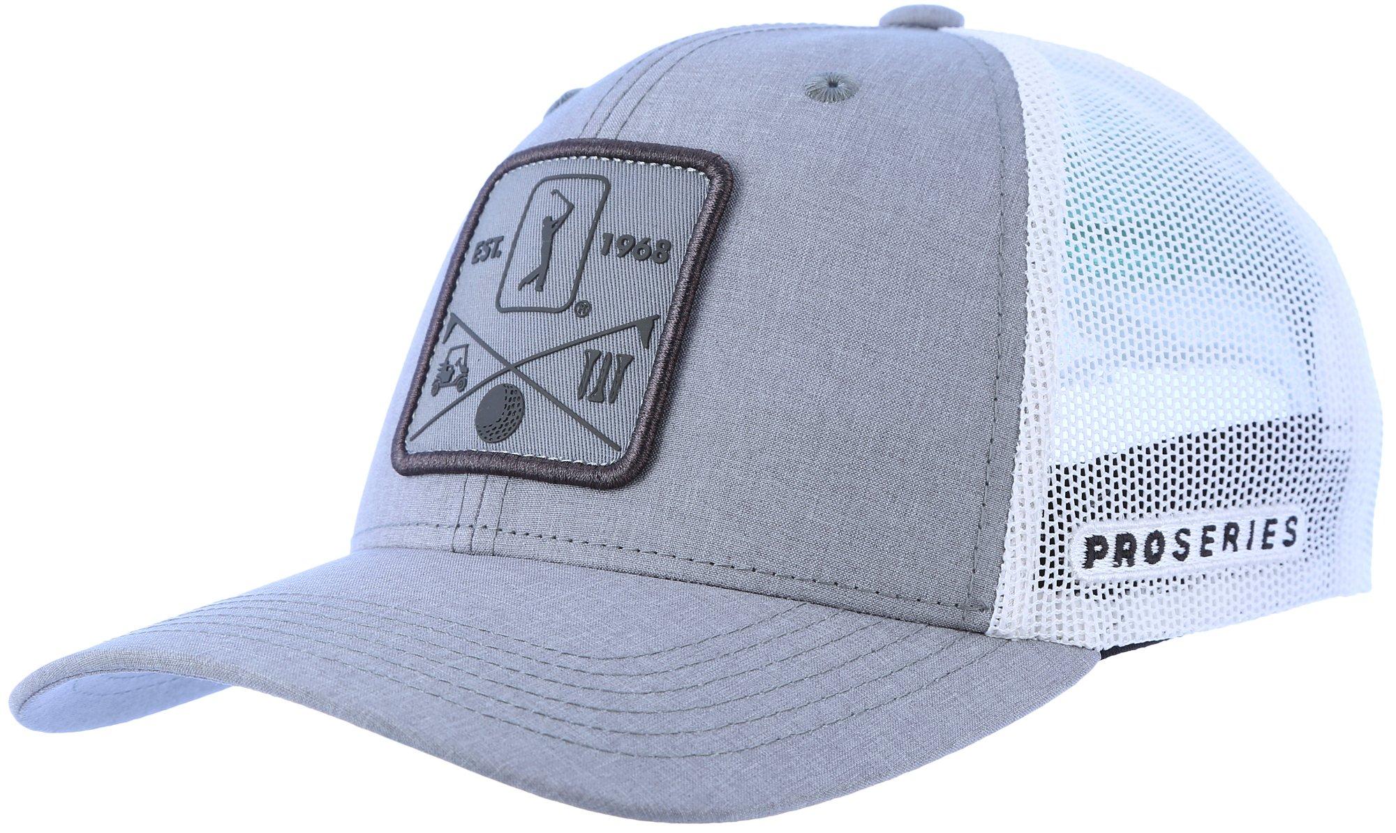 PGA Tour Mens Logo Patch Mesh Snapback Hat