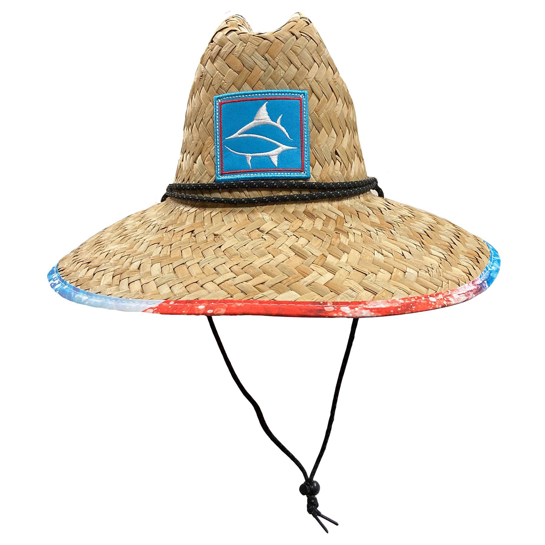 Mens Patriotic Straw Lifeguard Hat