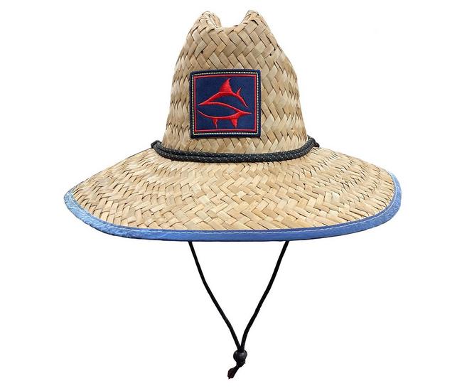 Loco Skailz Mens Logo Patch Wide Brim Straw Lifeguard Hat