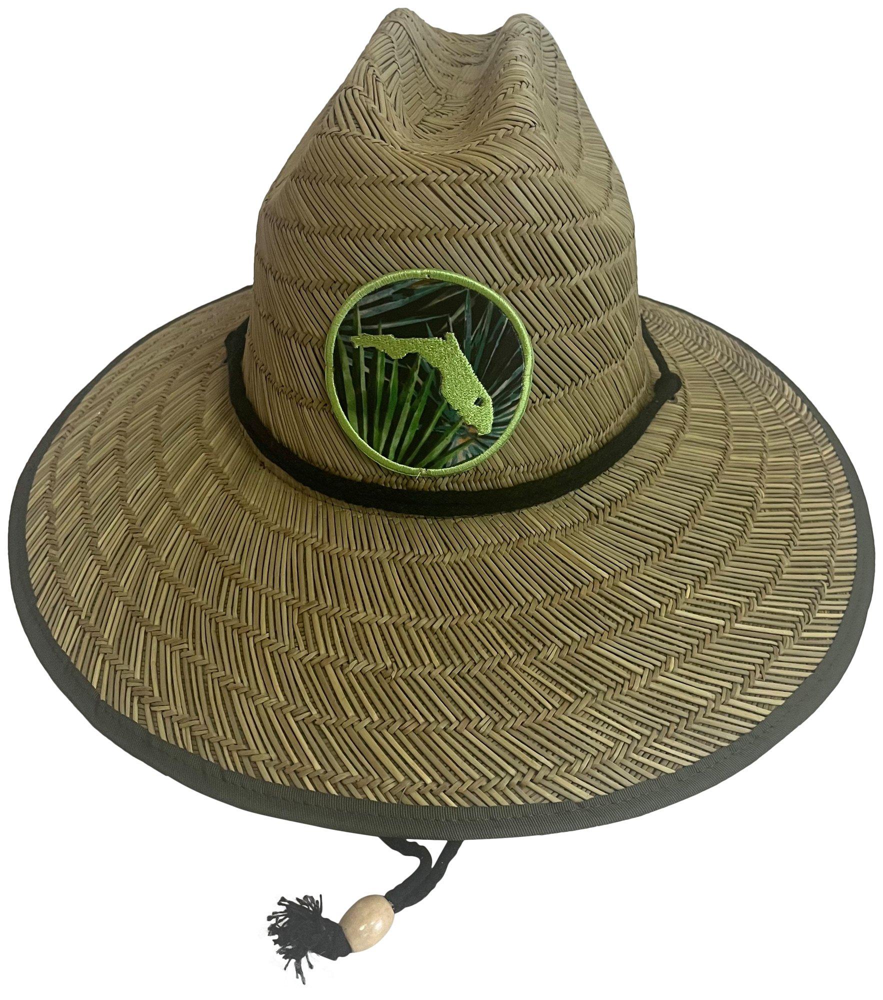 Mens Palmetto Wide Brim Straw Lifeguard Hat