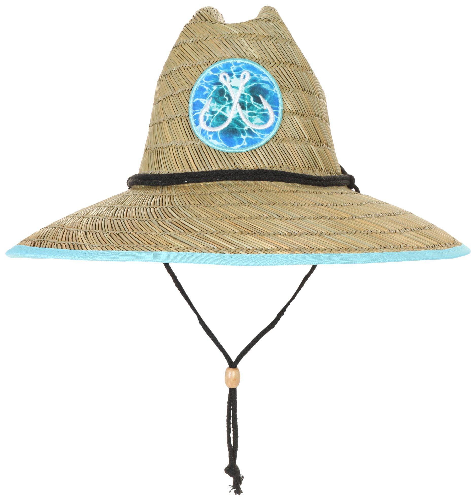 FloGrown Mens Alligator Patch Wide Brim Straw Lifeguard Hat