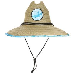 Awayalife Mens Angelfish Patch Straw Lifeguard Hat