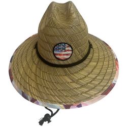 Awayalife Mens Angelfish Patriotic Straw Lifeguard Hat