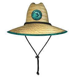 Reel Legends Mens Linear Wave Logo Patch Wide Brim Straw Hat