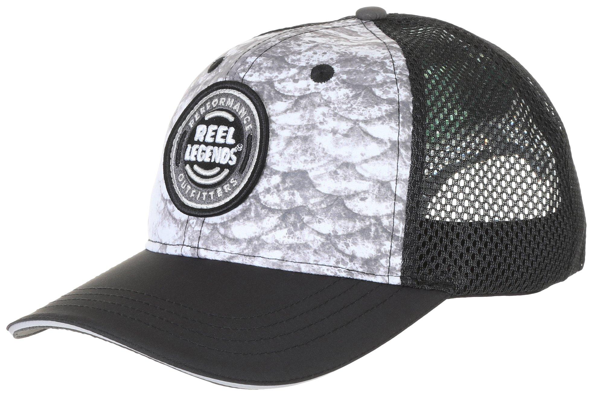 Reel Legends Mens Logo Patch Scales Print Mesh Snapback Hat