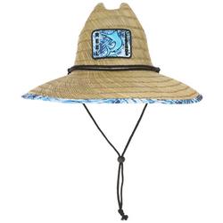 Mens 3D Marlin Patch Leaf Print Lifeguard Hat