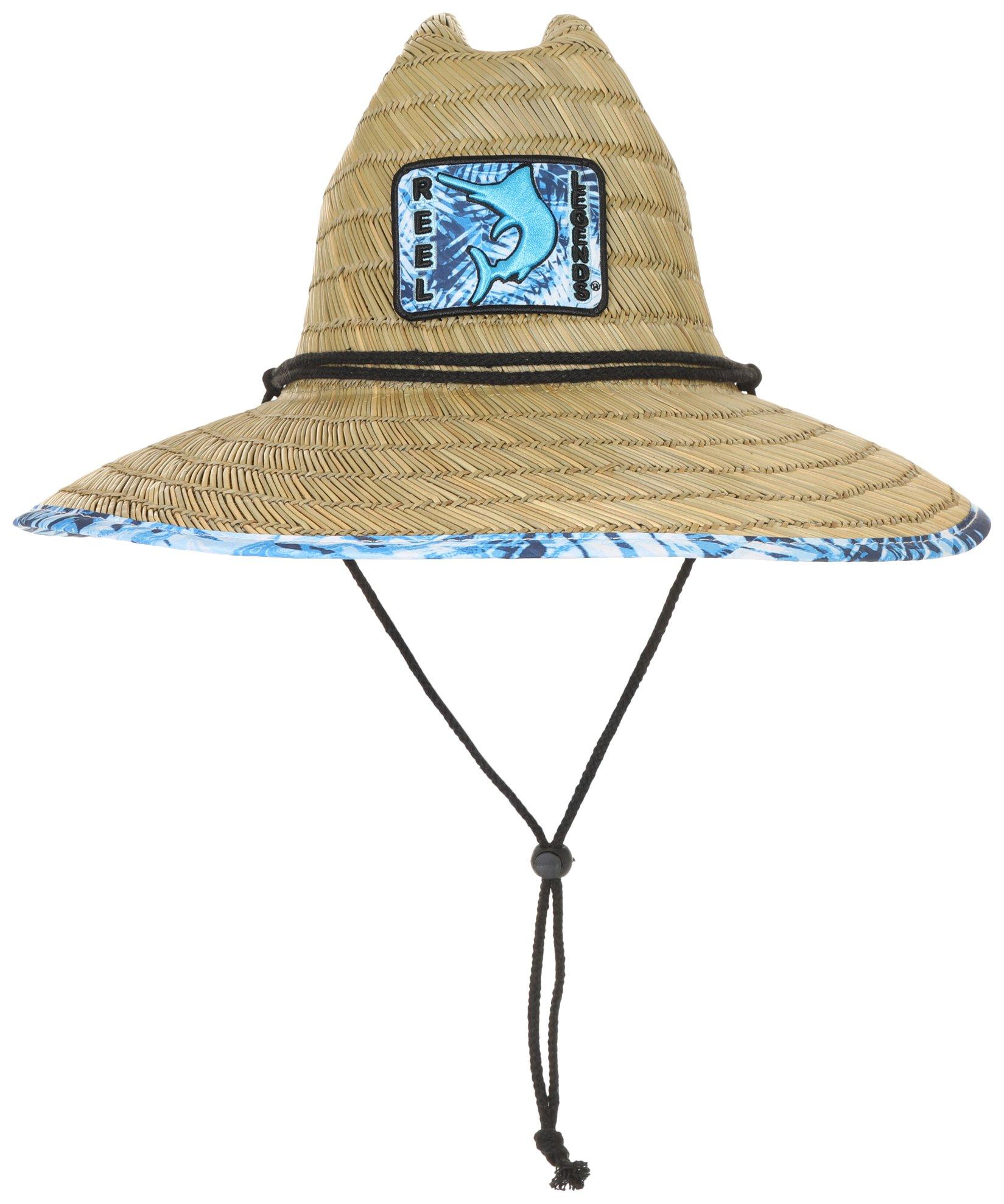 Mens 3D Marlin Patch Leaf Print Lifeguard Hat