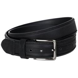 Mens 1.5 In. Woven Front Leather Belt