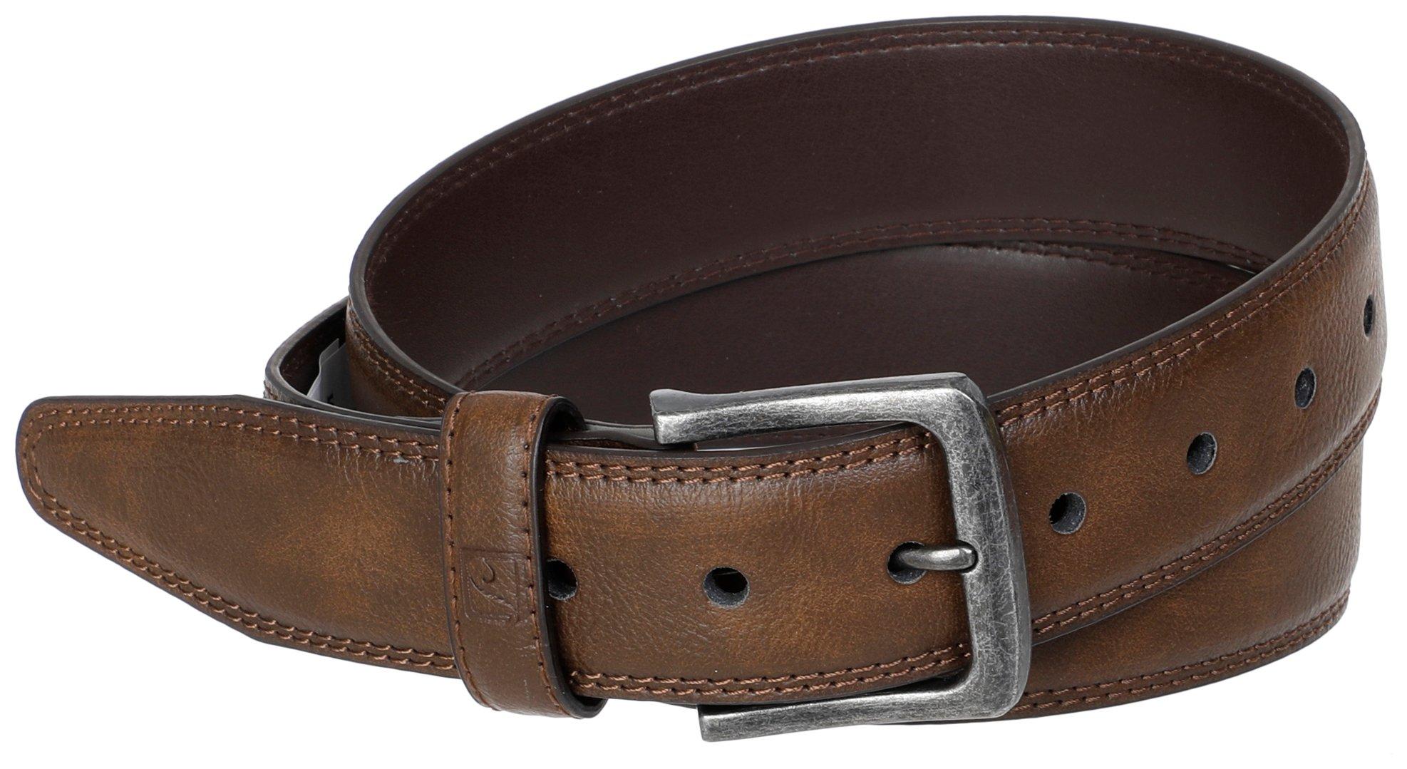 Mens 1.5 In. Grainy Leather Belt