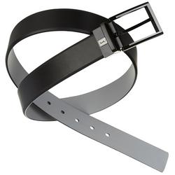 Mens Black & Grey Reversible Belt