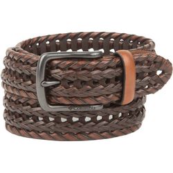 Columbia Mens Braided Two Tone Leather Belt