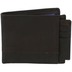 Mens Genuine Leather Passcase Bifold Wallet