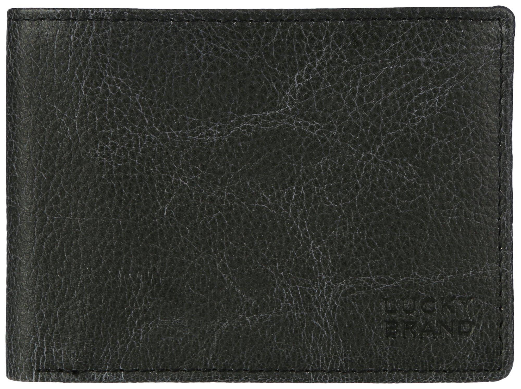 Lucky Brand Mens RFID Genuine Leather Bifold Wallet