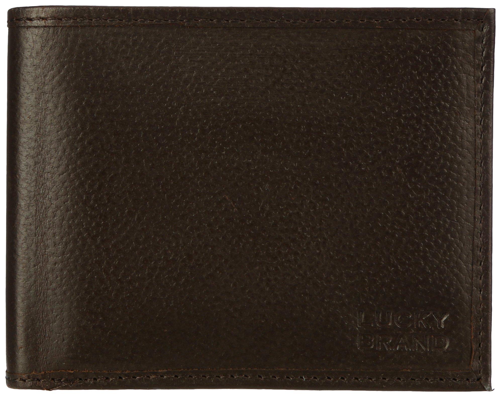 Lucky Brand Mens RFID Genuine Leather Passcase Wallet