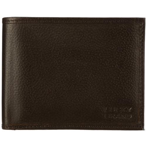 Lucky Brand Mens RFID Genuine Leather Passcase Wallet