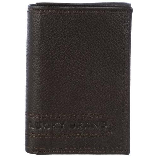 Lucky Brand Mens RFID Genuine Leather Trifold Wallet